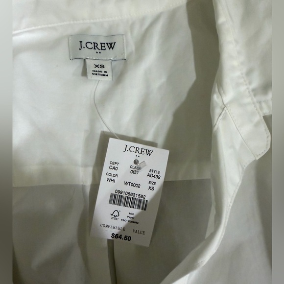 J. Crew Classic White Women's Blouse - Picture 3 of 3